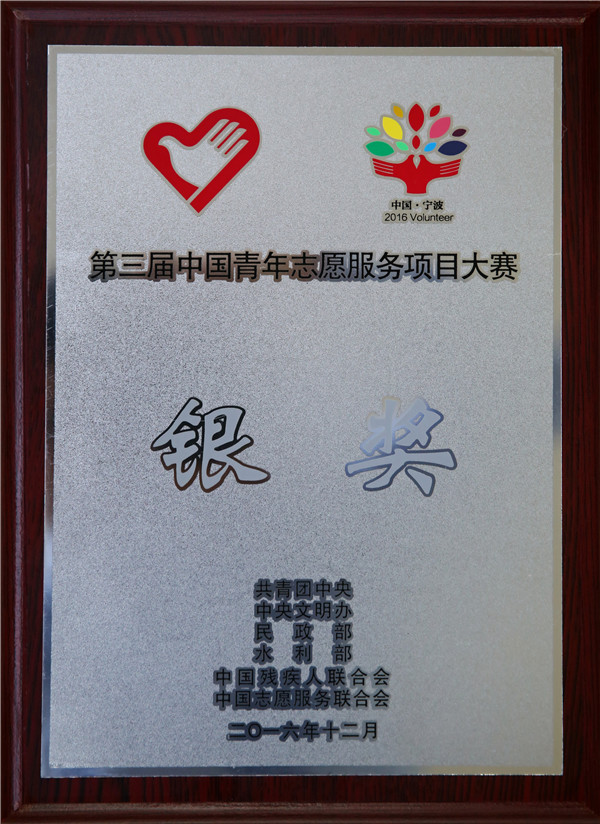 第三届中国青年志愿服务项目大赛银奖